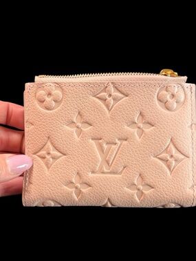 Pink Monogram Embossed Leather Wallet